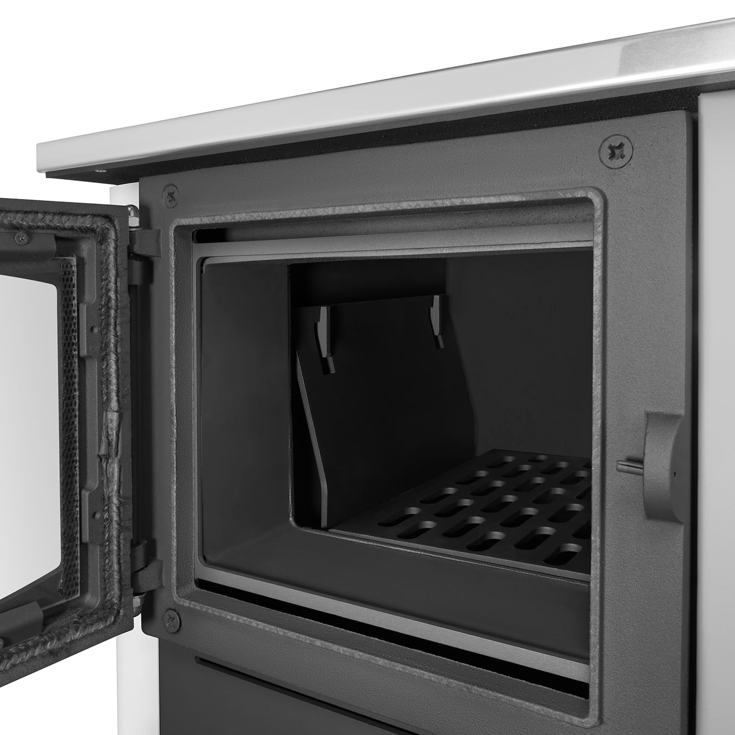 CV houtkachel - 12 kW - met watermantel - TEMY Plus - wit