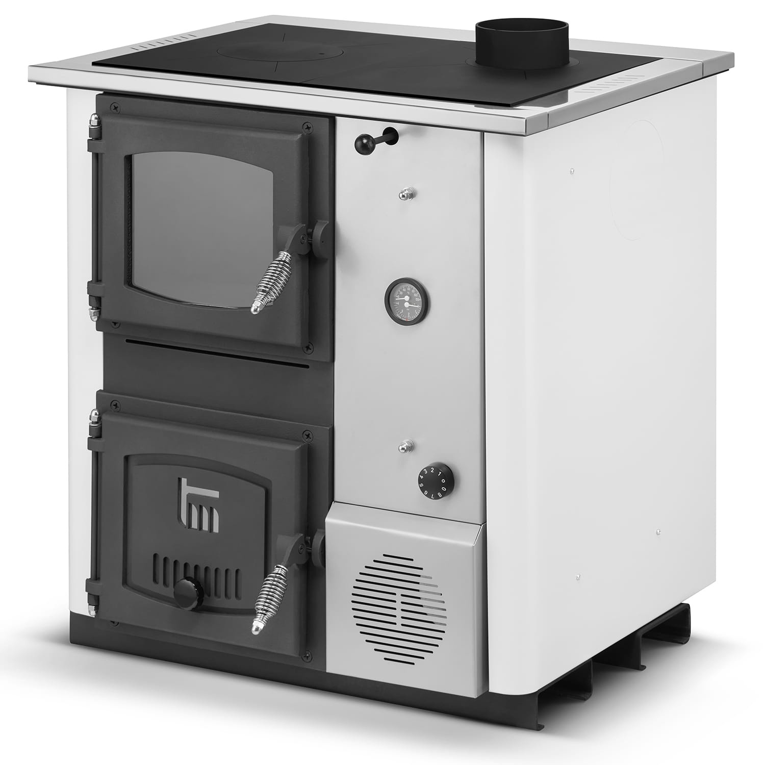 CV-Kachel TEMY PLUS 12kW Wit Watermantel - Verwarmen & Koken