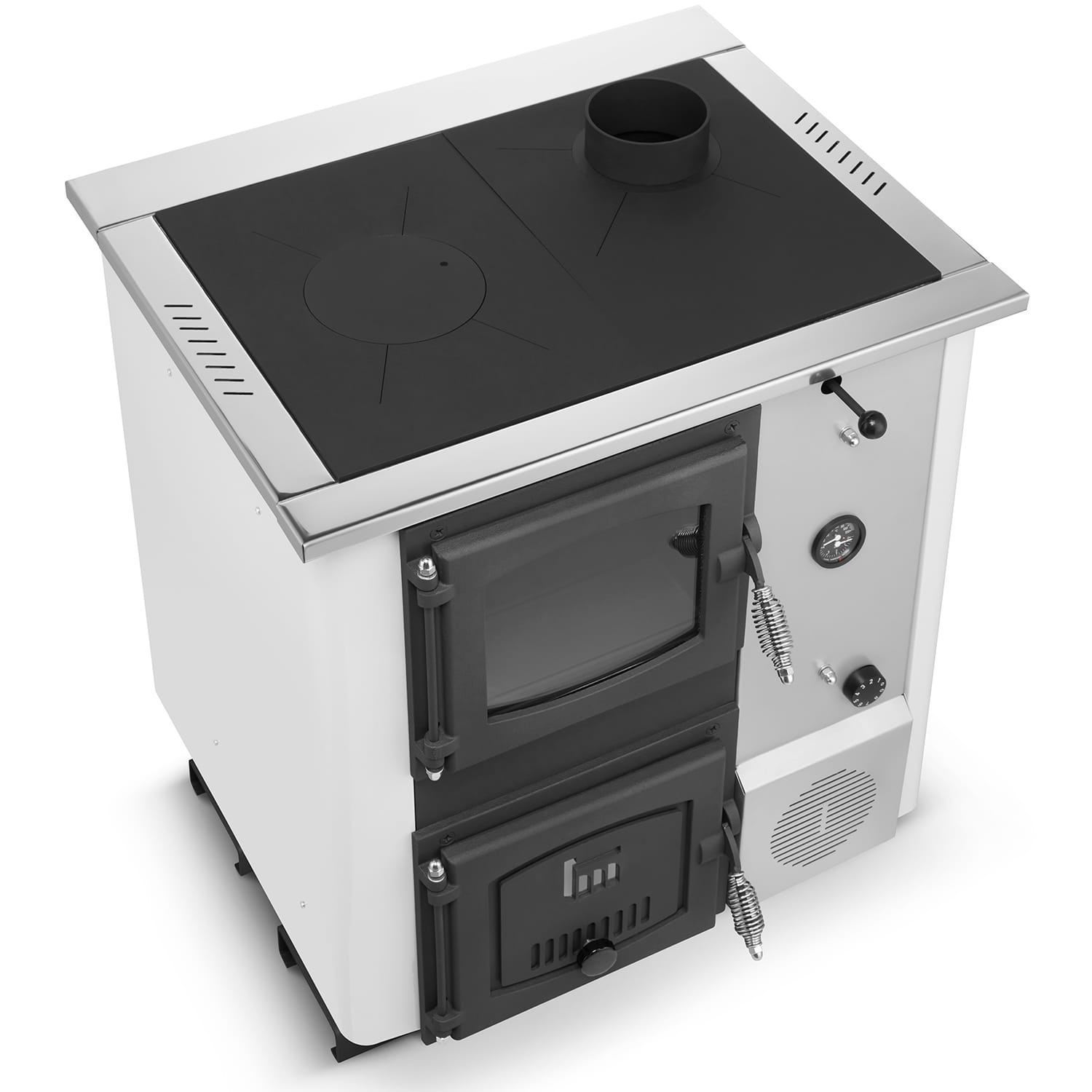 CV houtkachel - 12 kW - met watermantel - TEMY Plus - wit