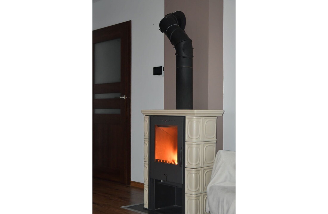 Houtkachel Staal met Keramische Tegels 10kW Cappuccino