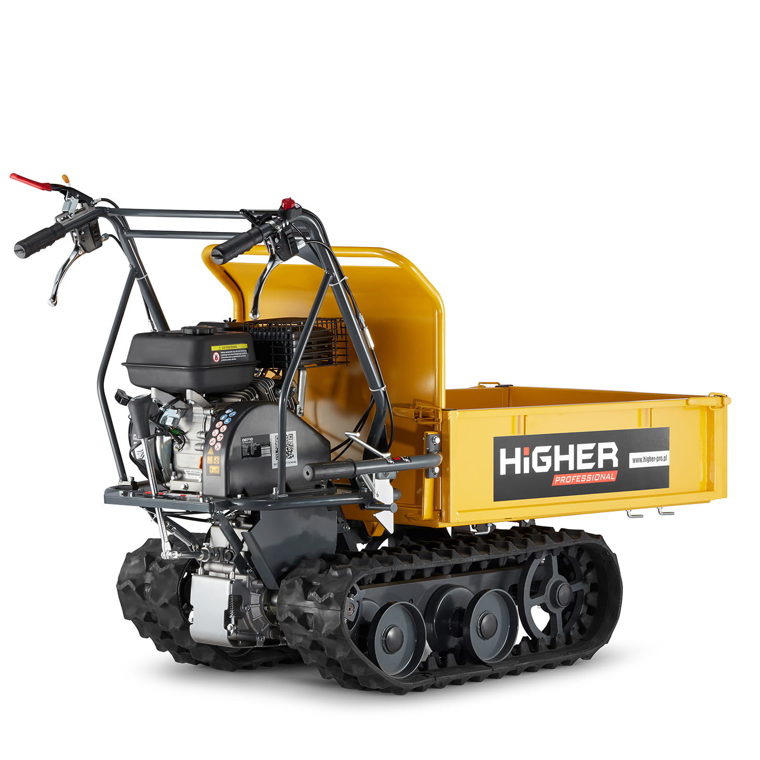 HIGHER Mini Dumper Benzinerupsbanden 6,5PK - 300kg Laadvermogen