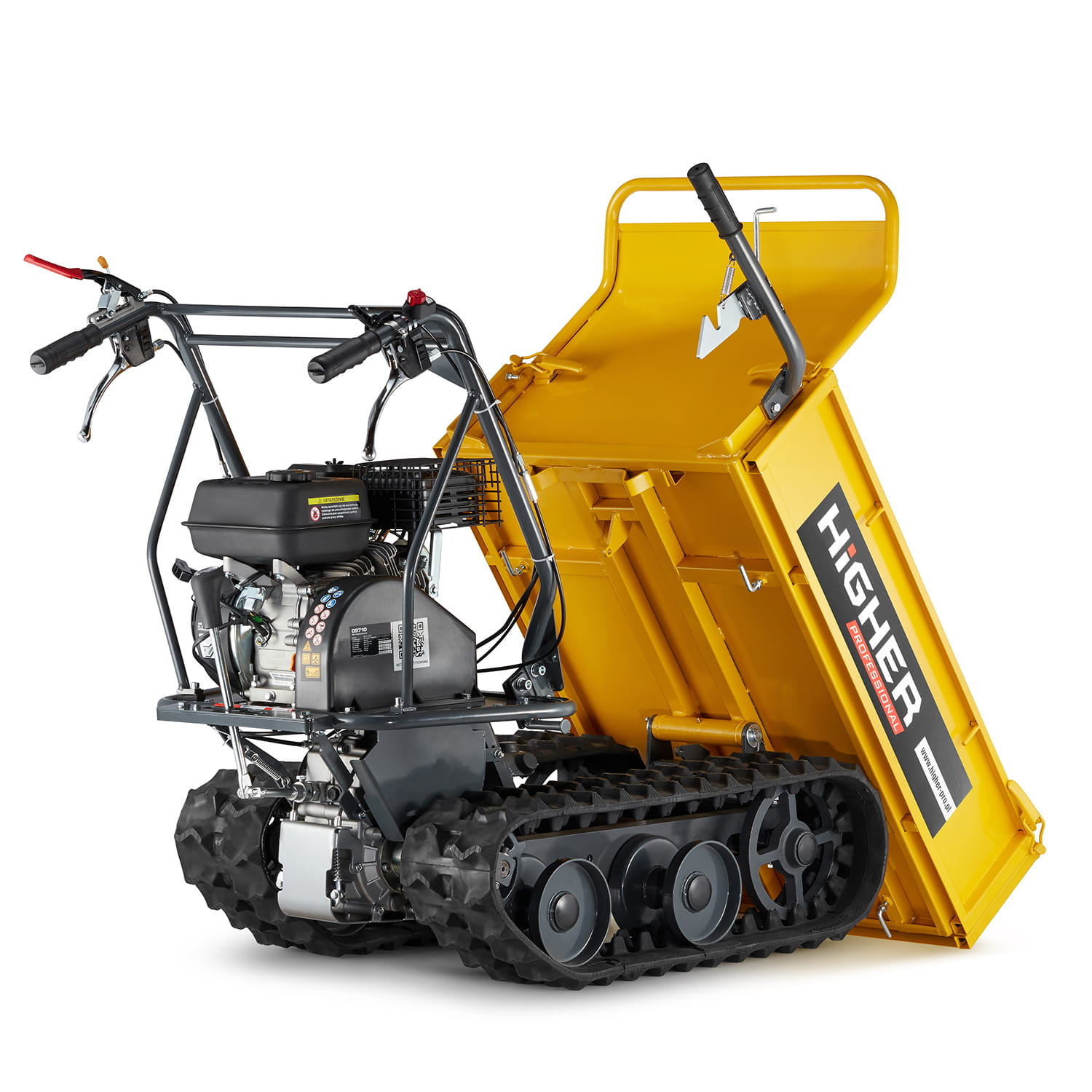 HIGHER Mini Dumper Benzinerupsbanden 6,5PK - 300kg Laadvermogen