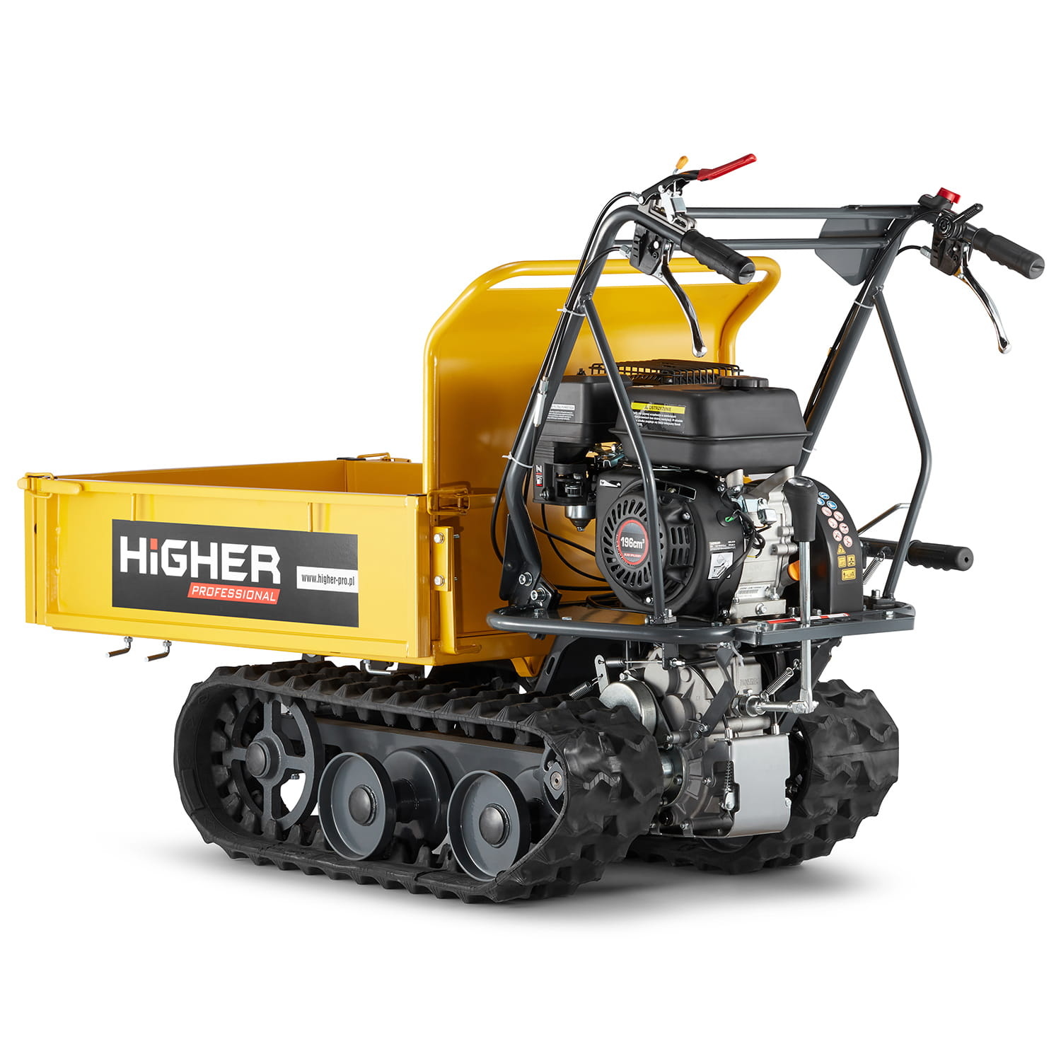 HIGHER Mini Dumper Benzinerupsbanden 6,5PK - 300kg Laadvermogen