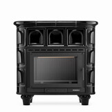 Tegelkachel FLORENCJA met gietijzeren inzetstuk - Zwart