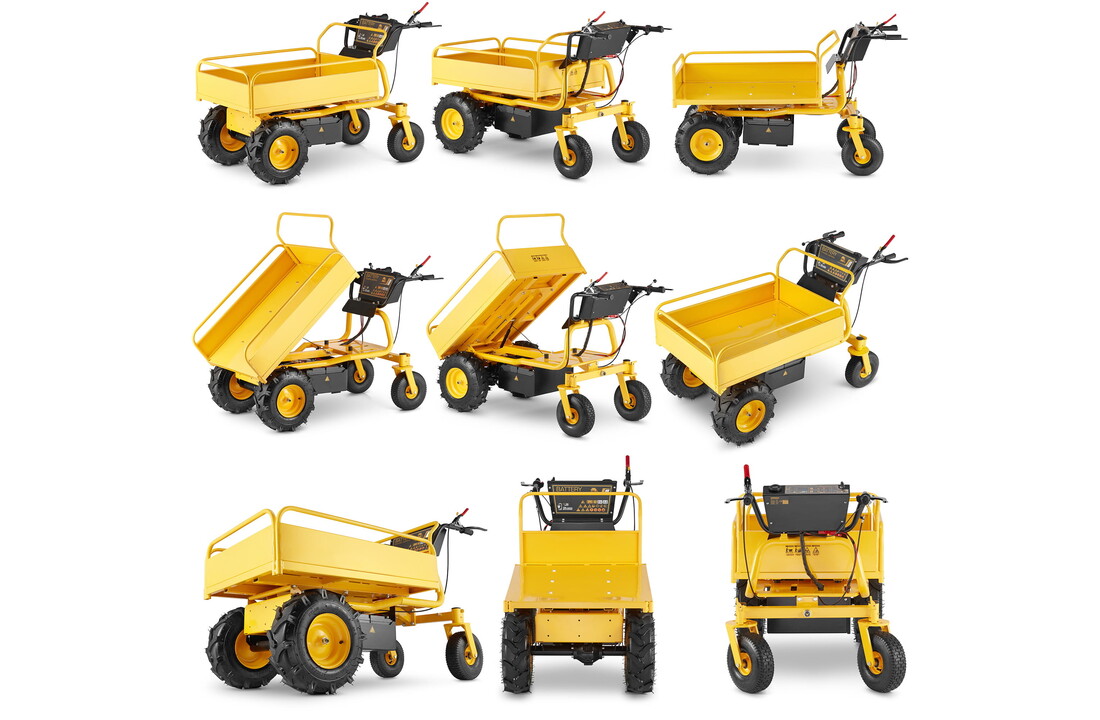 Elektrische kruiwagen - HIGHER - hefvermogen tot 500 kg - 1000W