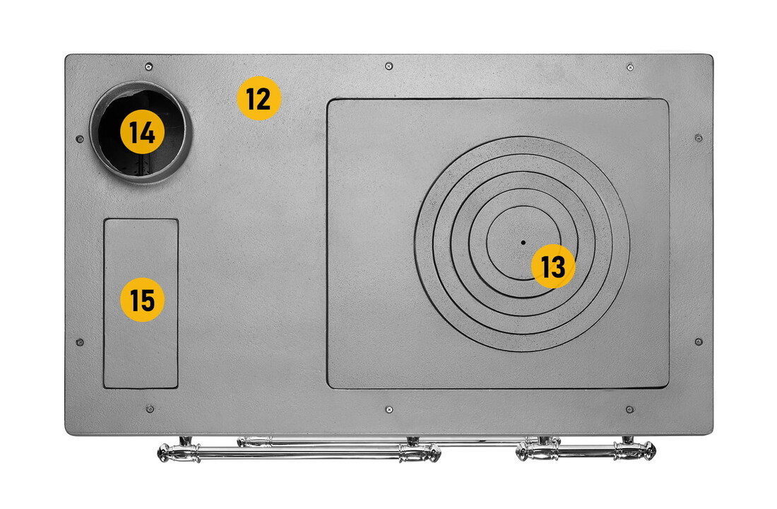 Houtfornuis OMEGA 701 Zwart Emaille 9kW