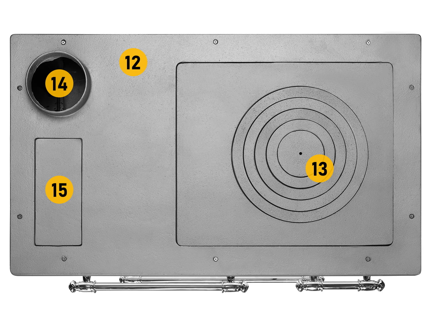 Houtfornuis OMEGA 701 Zwart Emaille 9kW