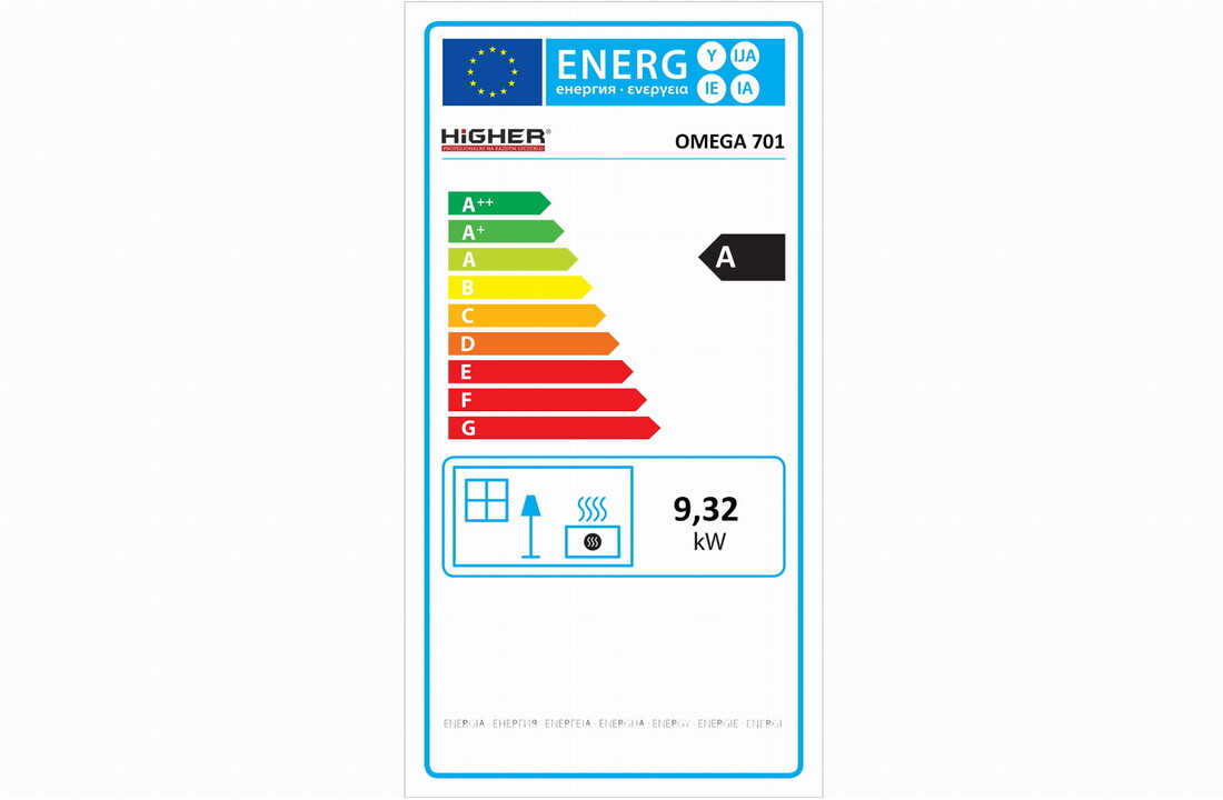 Houtfornuis OMEGA 701 Zwart Emaille 9kW
