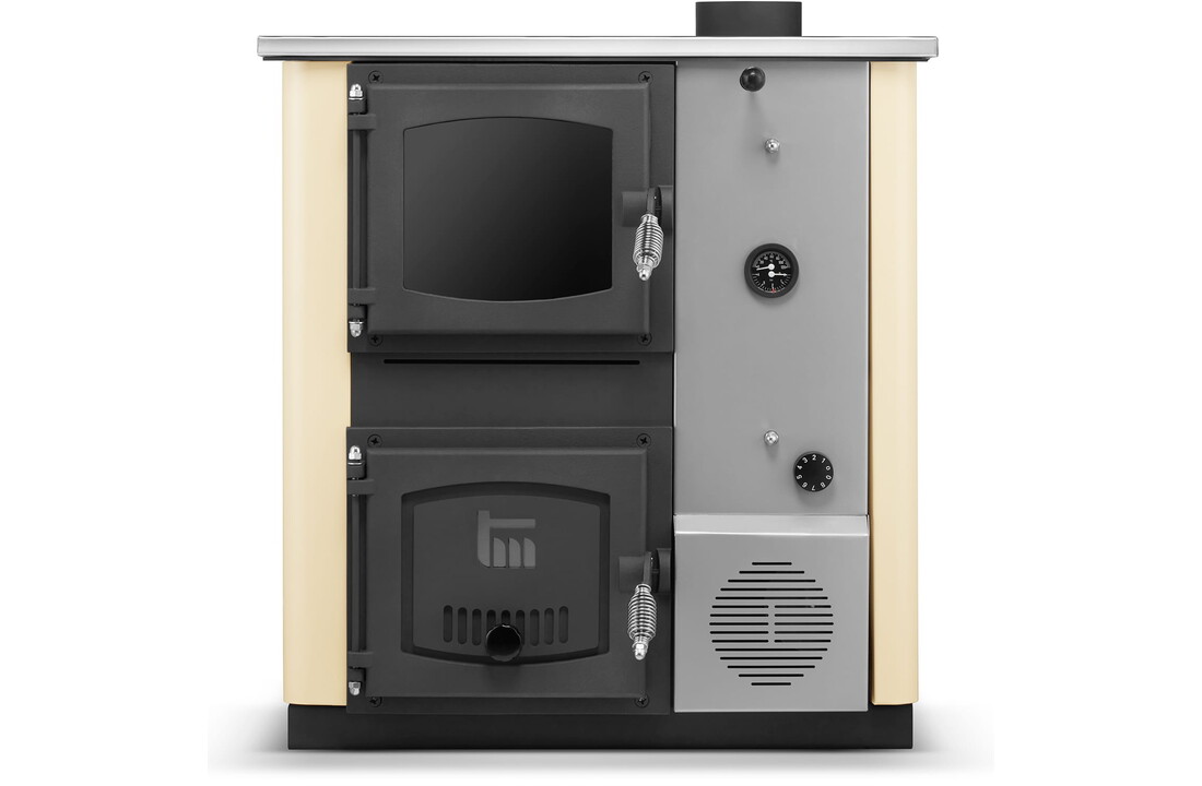 Kolenkachel CV met watermantel TEMY PLUS 12kW beige