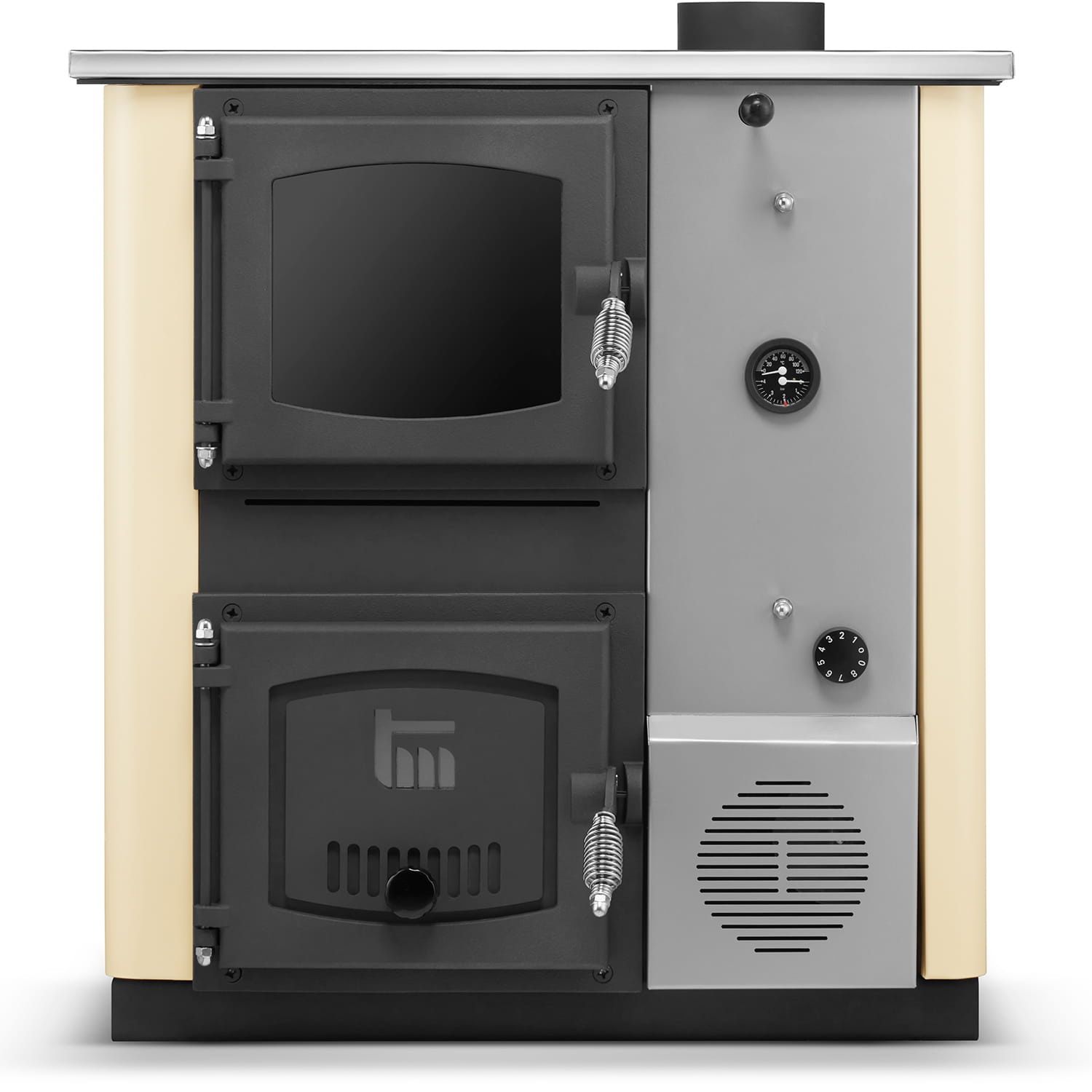 Kolenkachel CV met watermantel TEMY PLUS 12kW beige