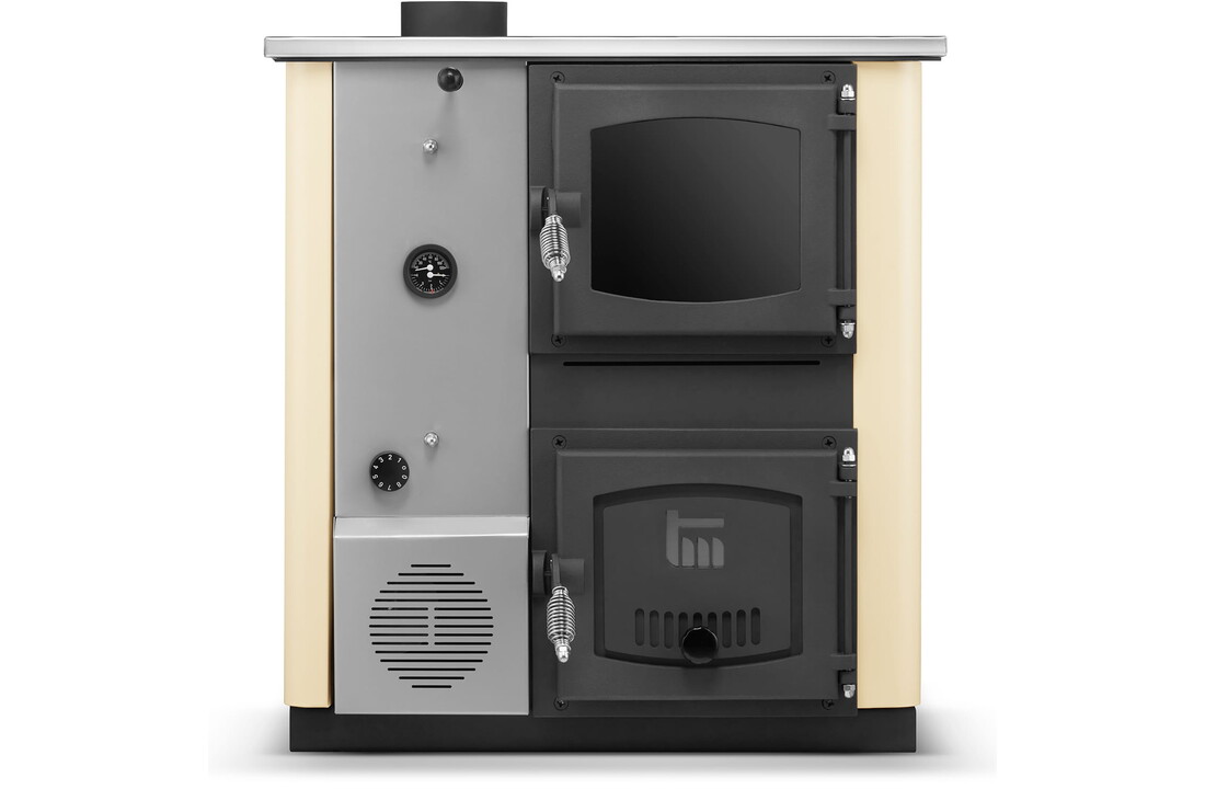 Kolenkachel CV met watermantel TEMY PLUS 12kW beige