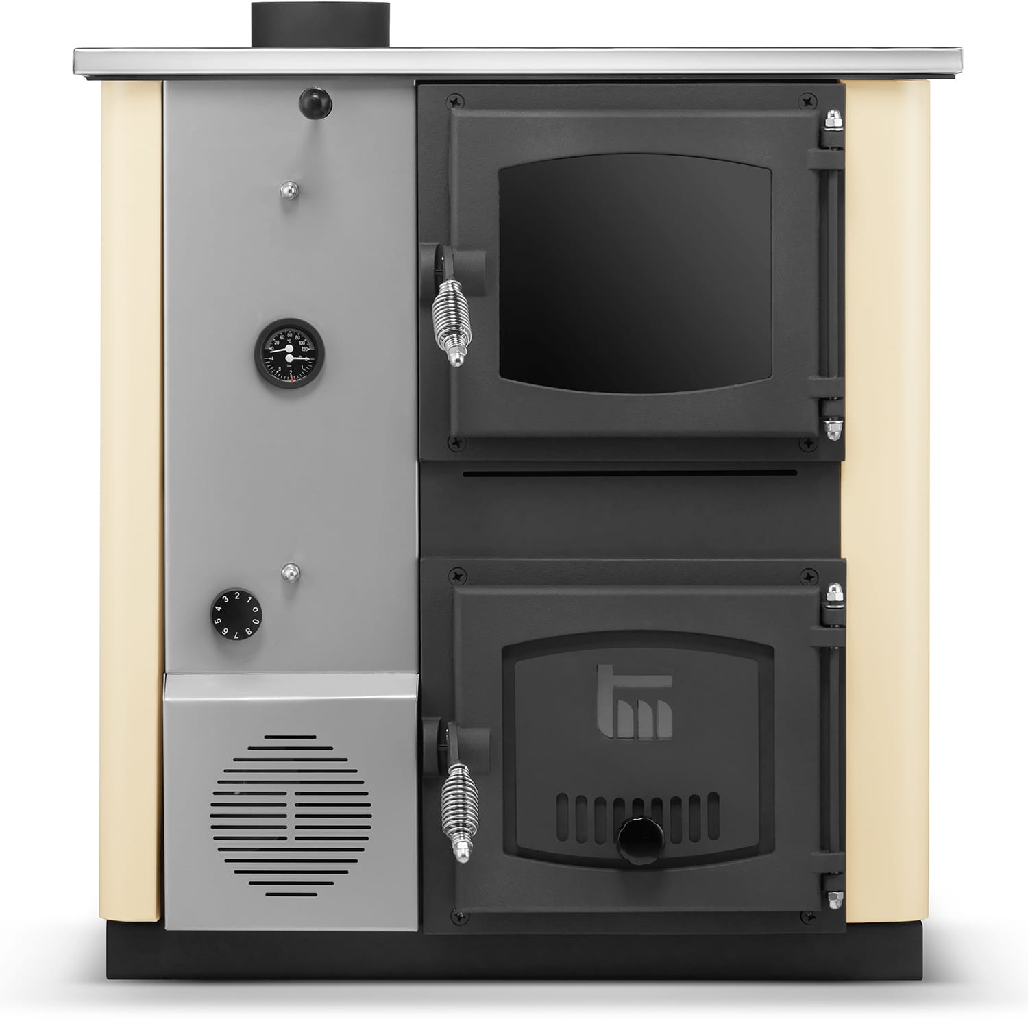 Kolenkachel CV met watermantel TEMY PLUS 12kW beige