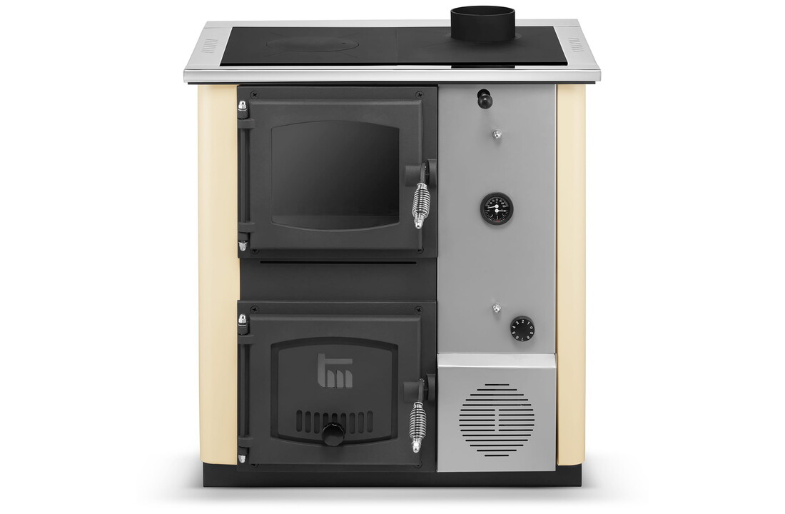 Kolenkachel CV met watermantel TEMY PLUS 12kW beige