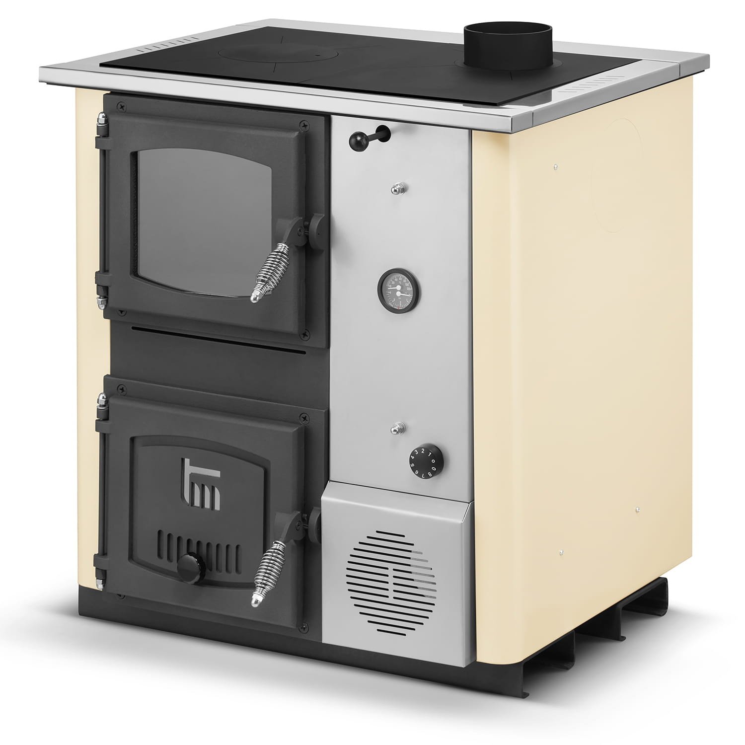 CV houtfornuis met watermantel - 12 kW - TEMY Plus - beige