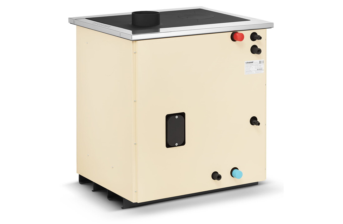 CV houtfornuis met watermantel - 12 kW - TEMY Plus - beige