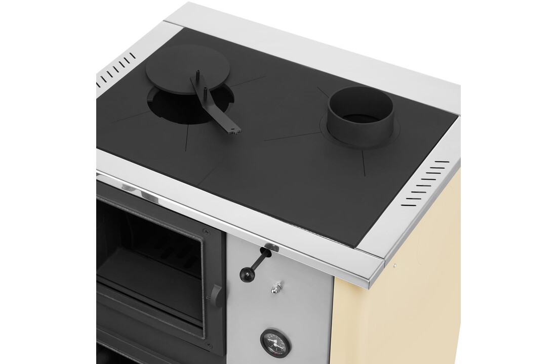 CV houtfornuis met watermantel - 12 kW - TEMY Plus - beige