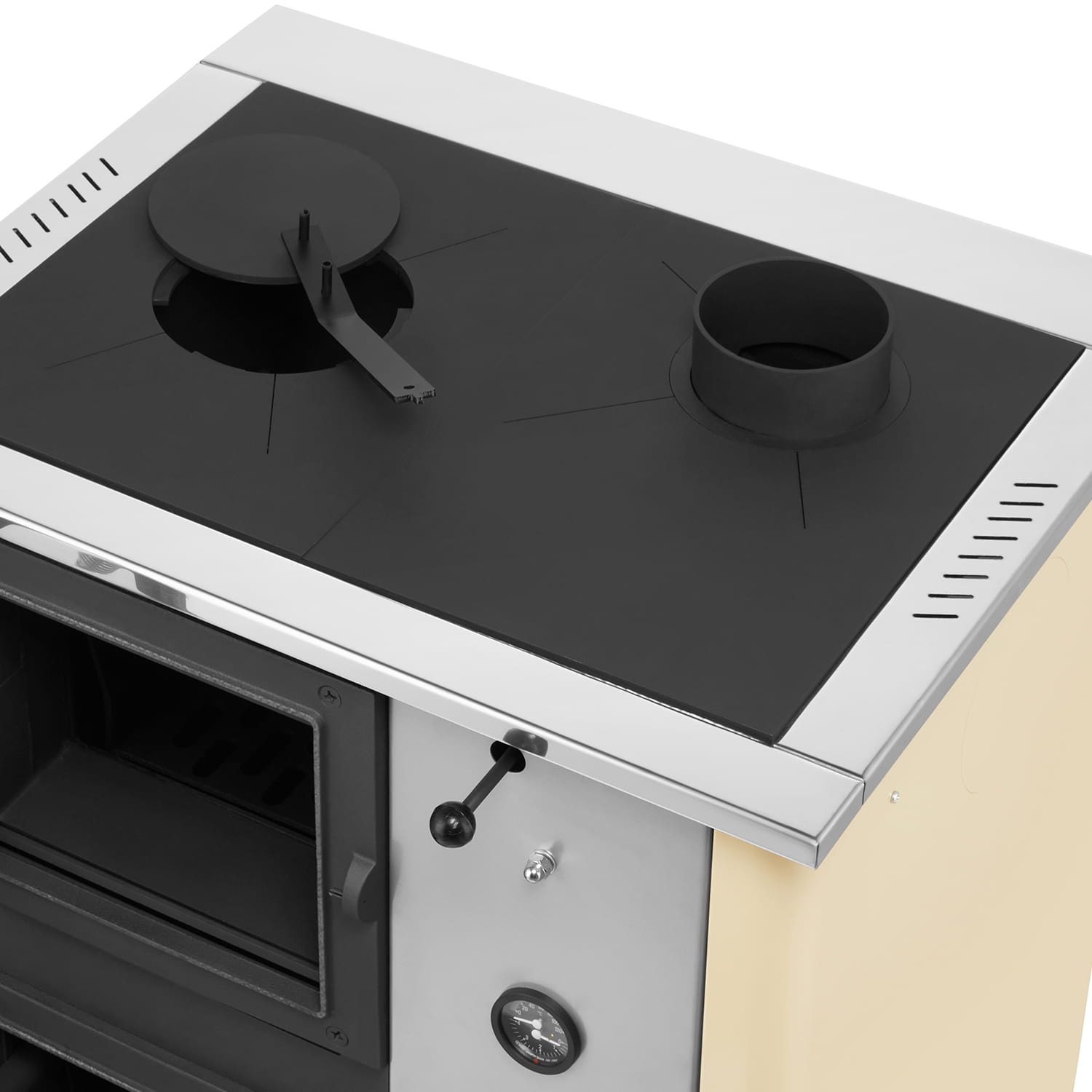 Kolenkachel CV met watermantel TEMY PLUS 12kW beige