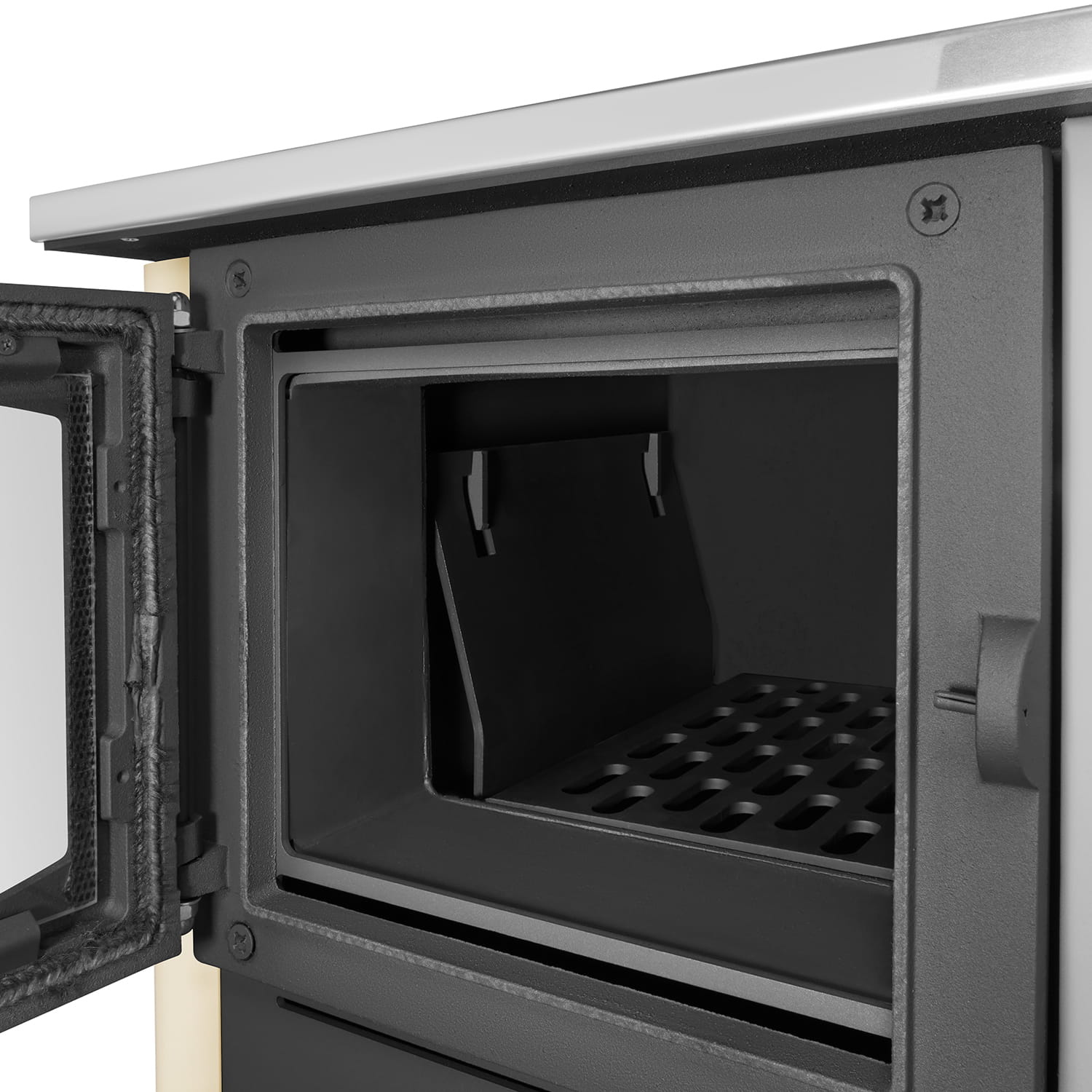 CV houtfornuis met watermantel - 12 kW - TEMY Plus - beige