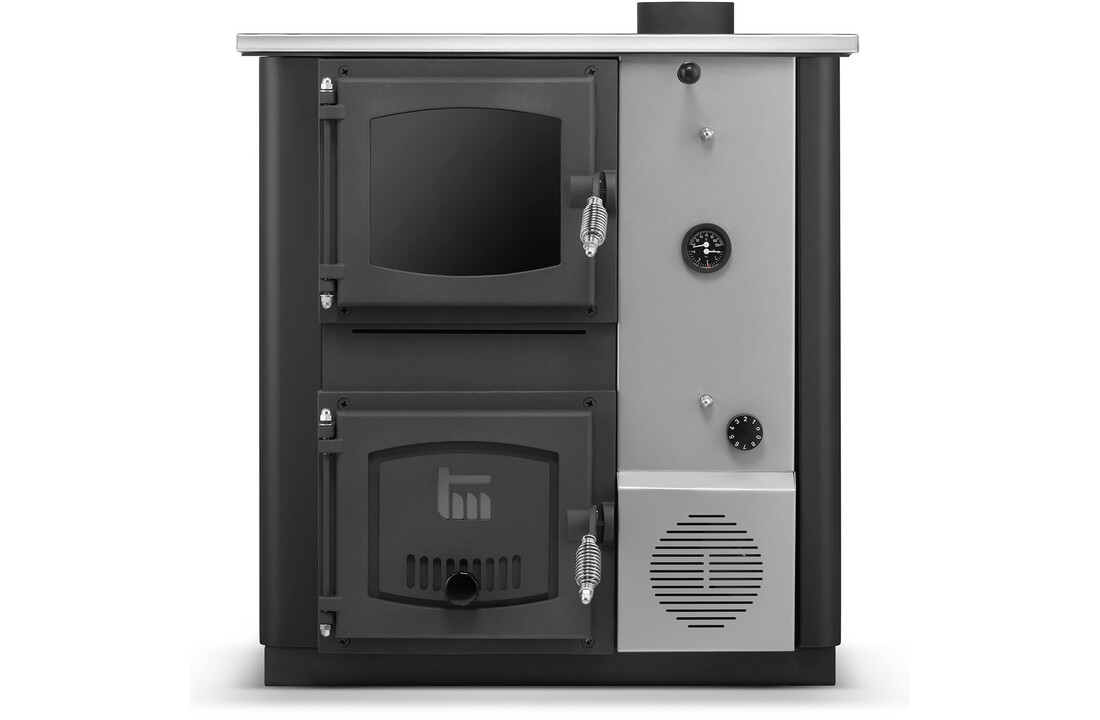 CV houtfornuis met watermantel - 12 kW - TEMY PLUS - zwart