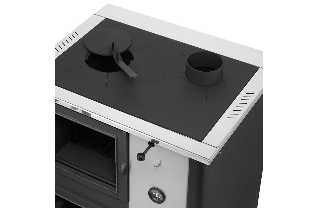 CV houtfornuis met watermantel - 12 kW - TEMY PLUS - zwart