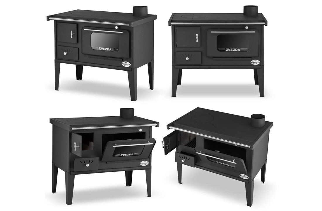 ZVEZDA Kolenkachel Zwart 8kW ECO Design