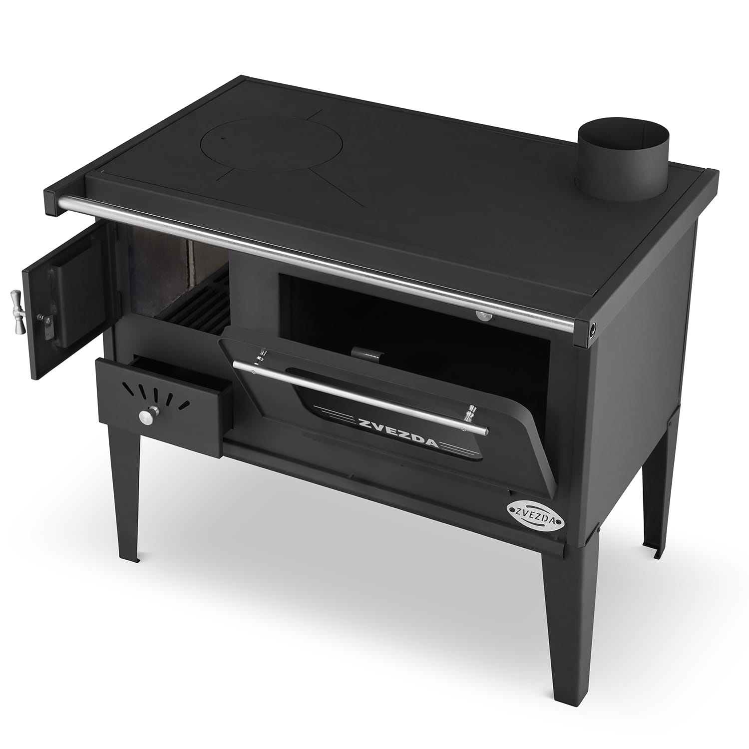 ZVEZDA Kolenkachel Zwart 8kW ECO Design