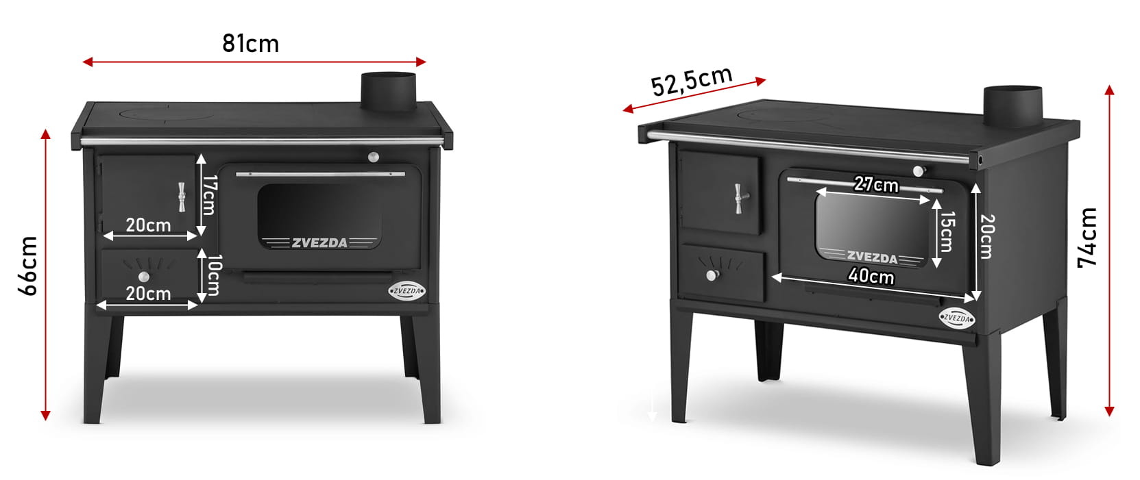 ZVEZDA Kolenkachel Zwart 8kW ECO Design