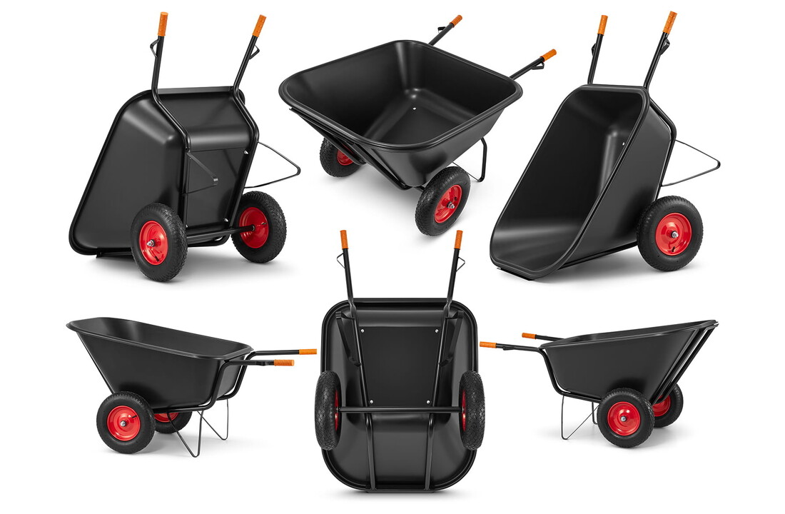 HIGHER Kruiwagen 350L 300kg Dubbelwiel H-KOL-300