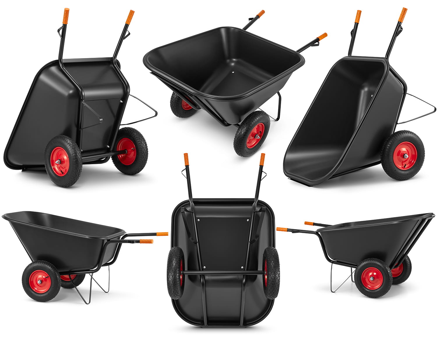 HIGHER Kruiwagen 350L 300kg Dubbelwiel H-KOL-300