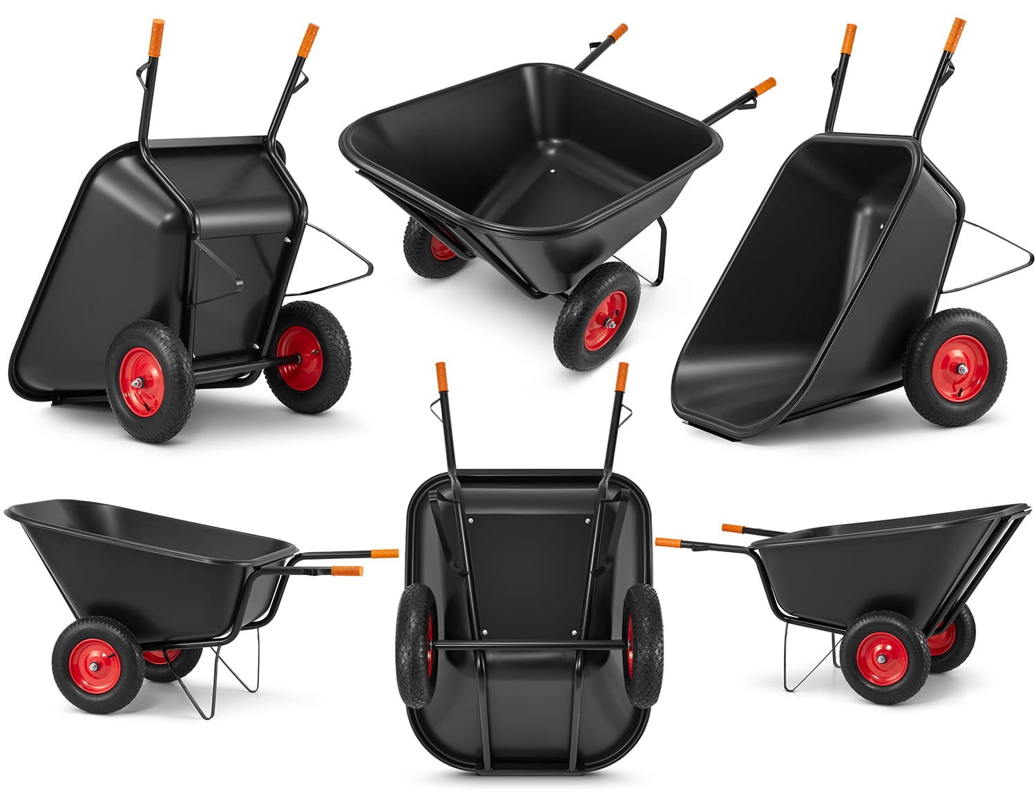 Kruiwagen - 350L - tweewielig - 300 kg draagvermogen - HIGHER