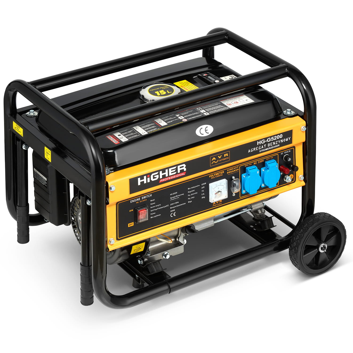 Generator HIGHER 4200W 7,5PK AVR + 2x Olie