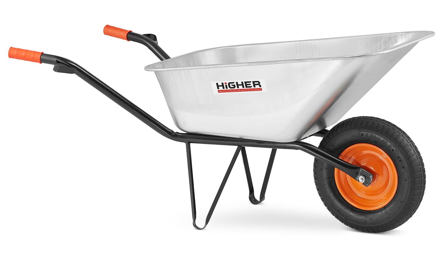 HOGERE 130L Gegalvaniseerde Kruiwagen - Professioneel