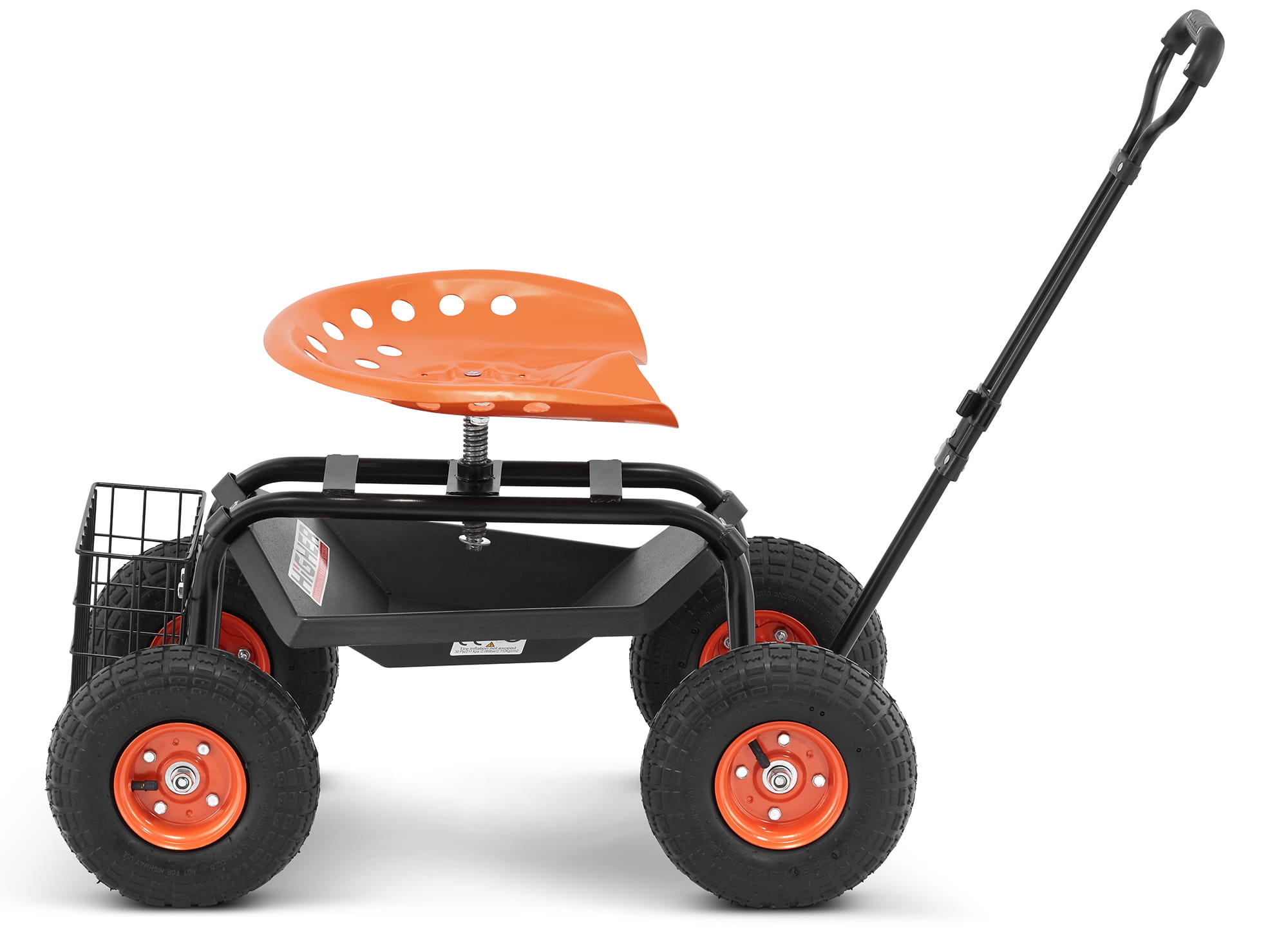 Tuinkruk op wielen - 360° draaibaar - met opbergmand - 150 kg