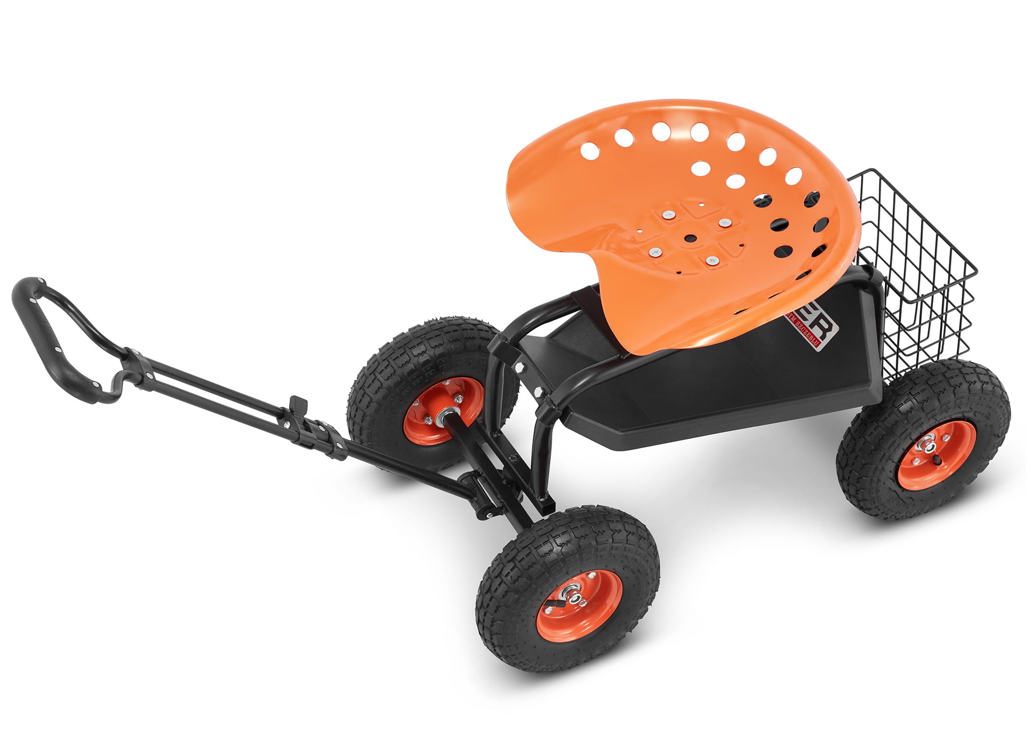 HIGHER Tuinwagen met Zwenkbaar Zadel en Opbergmand - 150 kg