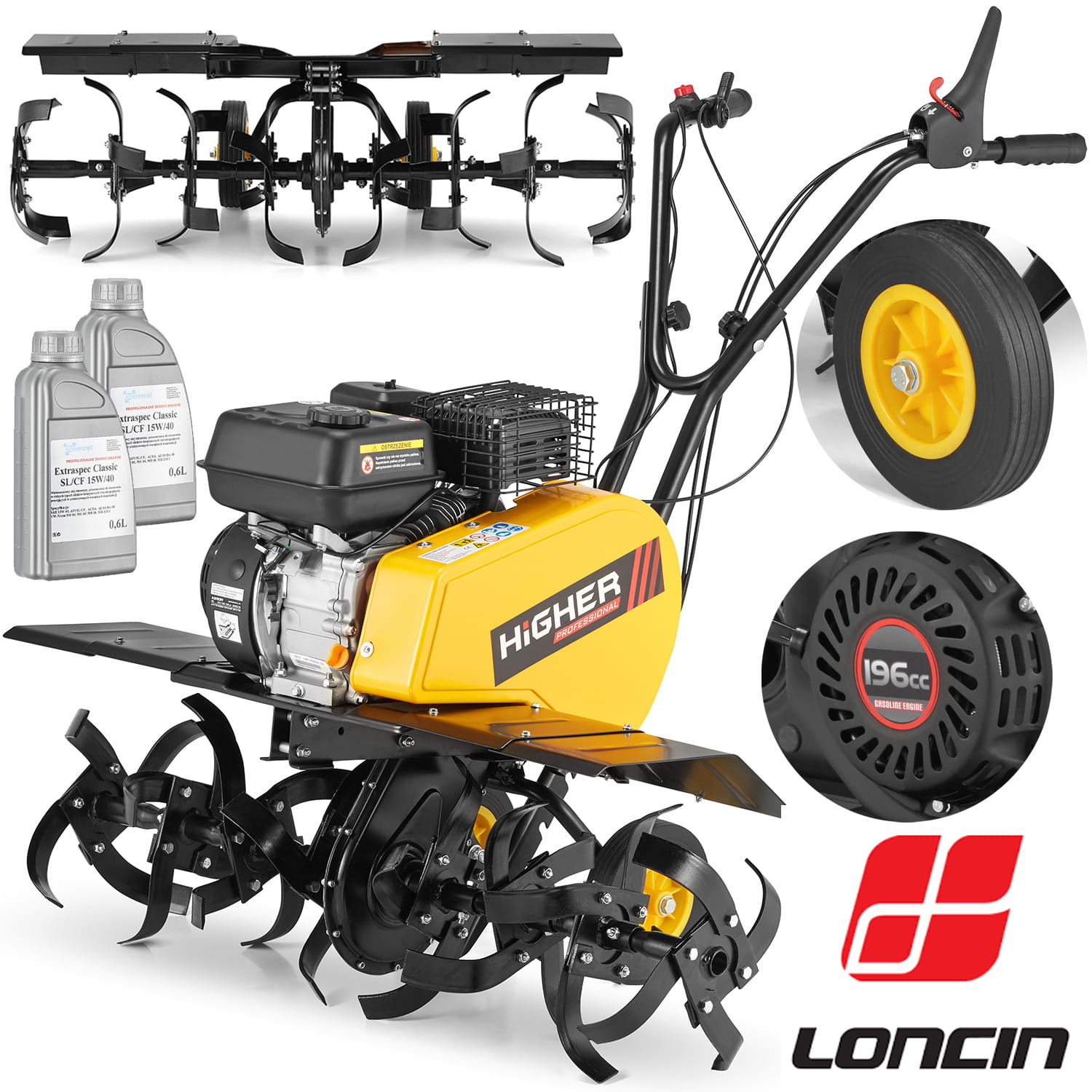 Grondfrees HIGHER - benzine - 100cm - 196cc LONCIN motor