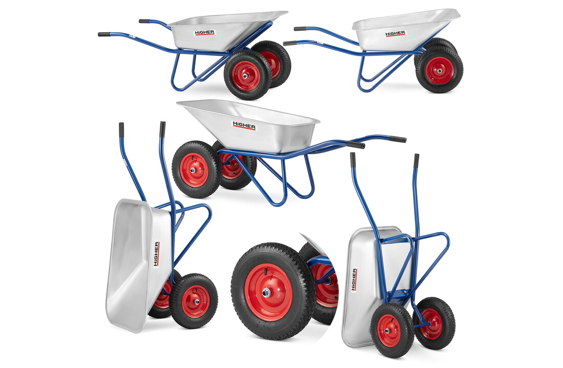 Kruiwagen - met 2 wielen - 130 liter - tot 210 kg