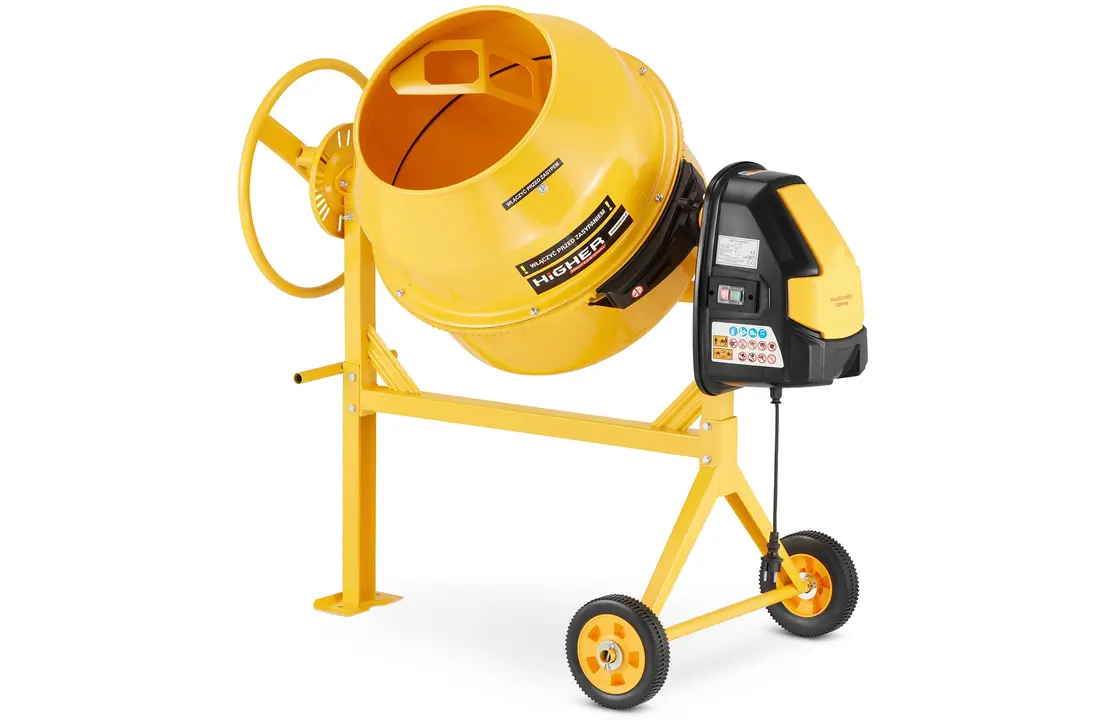 Betonmolen - betonmixer - 120L - 650W - HIGHER - geel