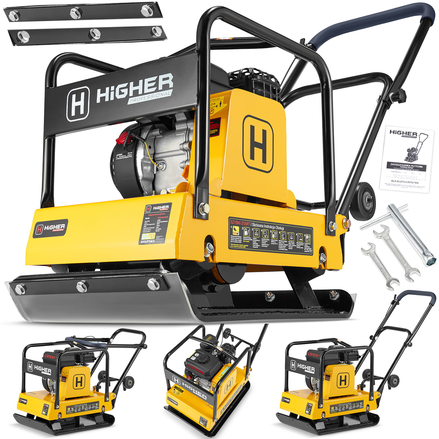 Grondverdichter - benzine - 32kN - 120 kg - Loncin 6,5 pk