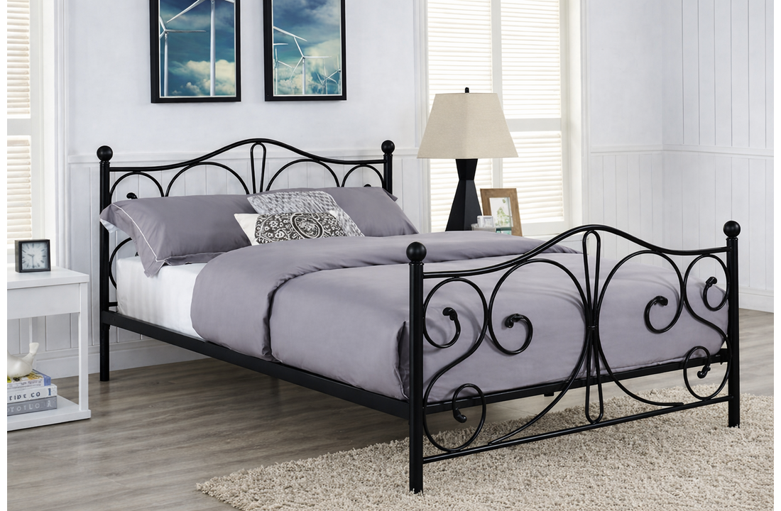 Metalen bedframe met lattenbodem - 140x200 - zwart