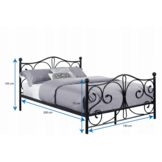 Metalen bedframe met lattenbodem - 140x200 - zwart
