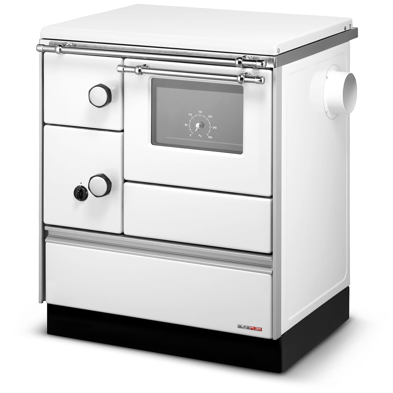 Houtfornuis met oven - ALFA 70 FAVORIT - 7,3 kW - wit