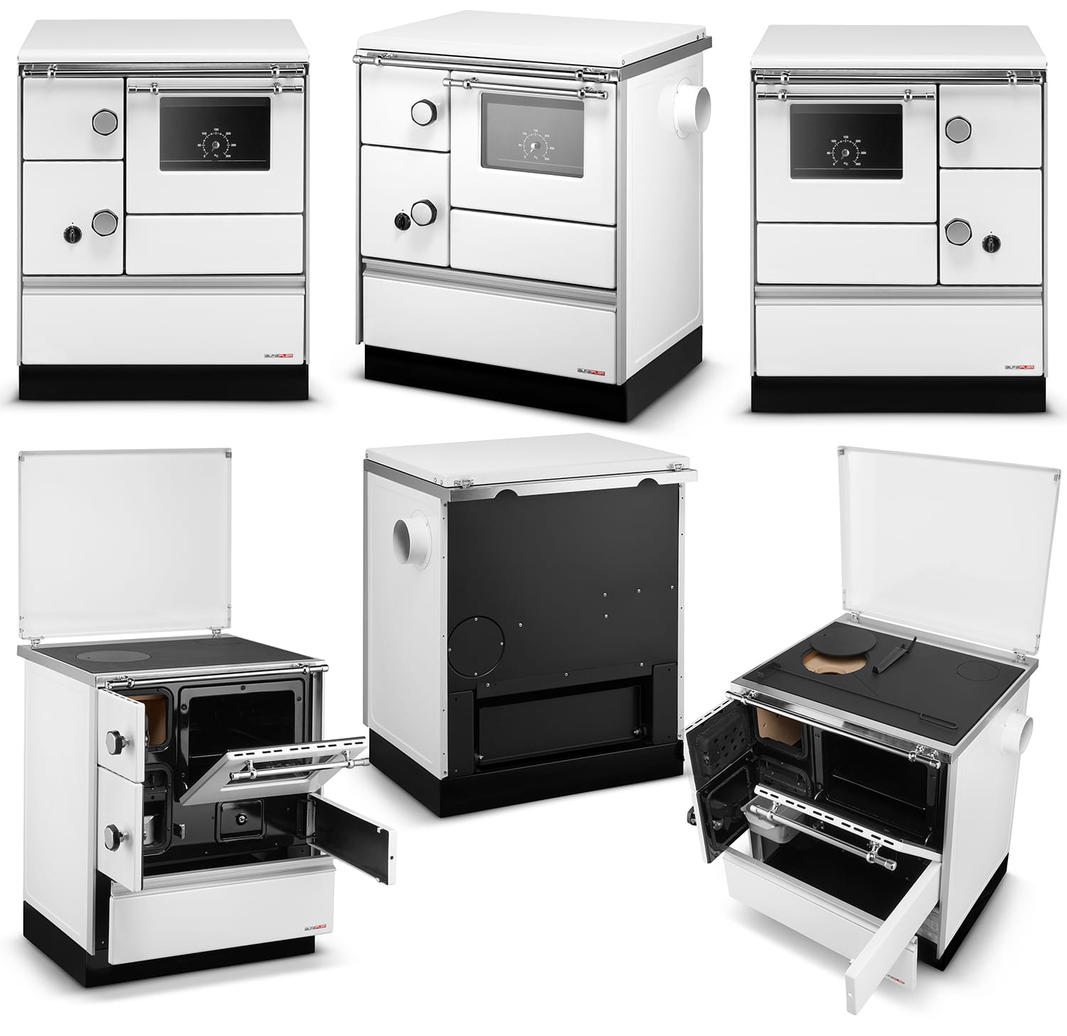 Houtfornuis met oven - ALFA 70 FAVORIT - 7,3 kW - wit