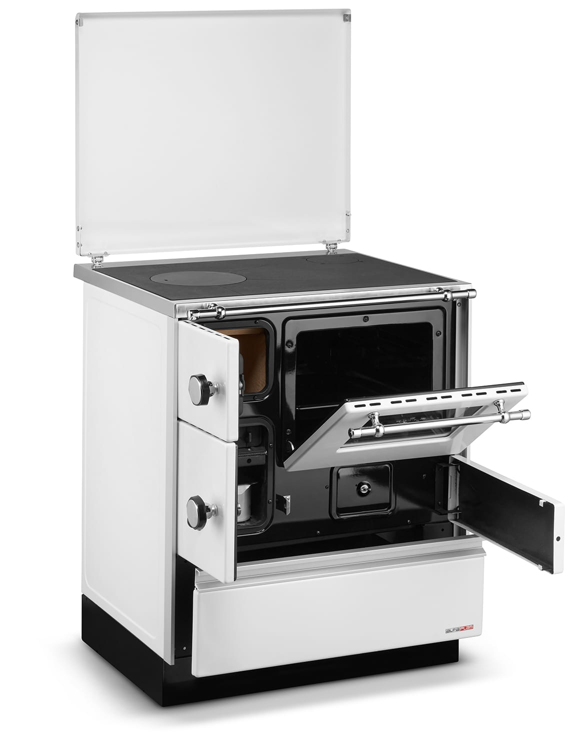 Houtfornuis met oven - ALFA 70 FAVORIT - 7,3 kW - wit