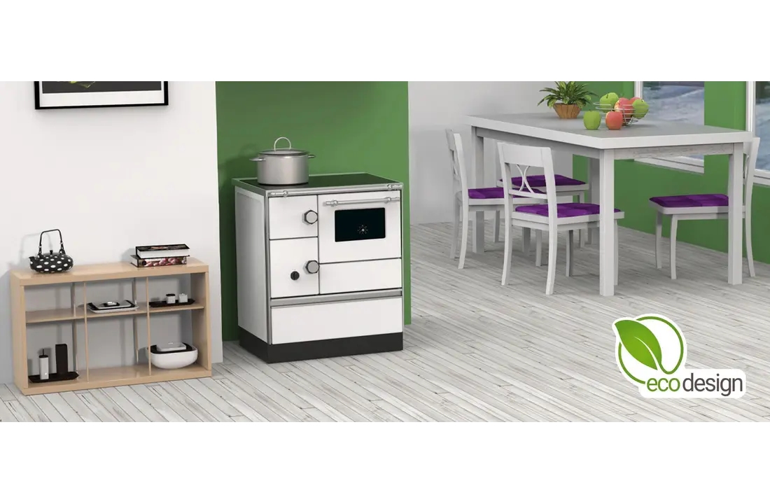 Houtfornuis met oven - ALFA 70 FAVORIT - 7,3 kW - wit