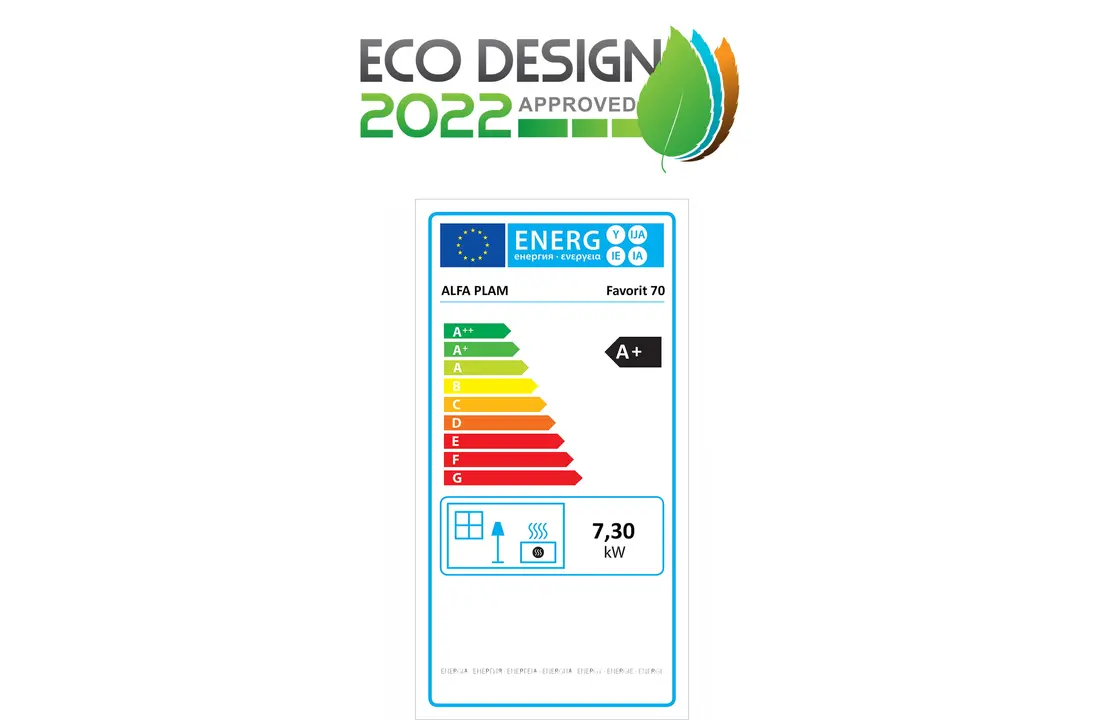 Houtfornuis met oven - ALFA 70 FAVORIT - 7,3 kW - wit