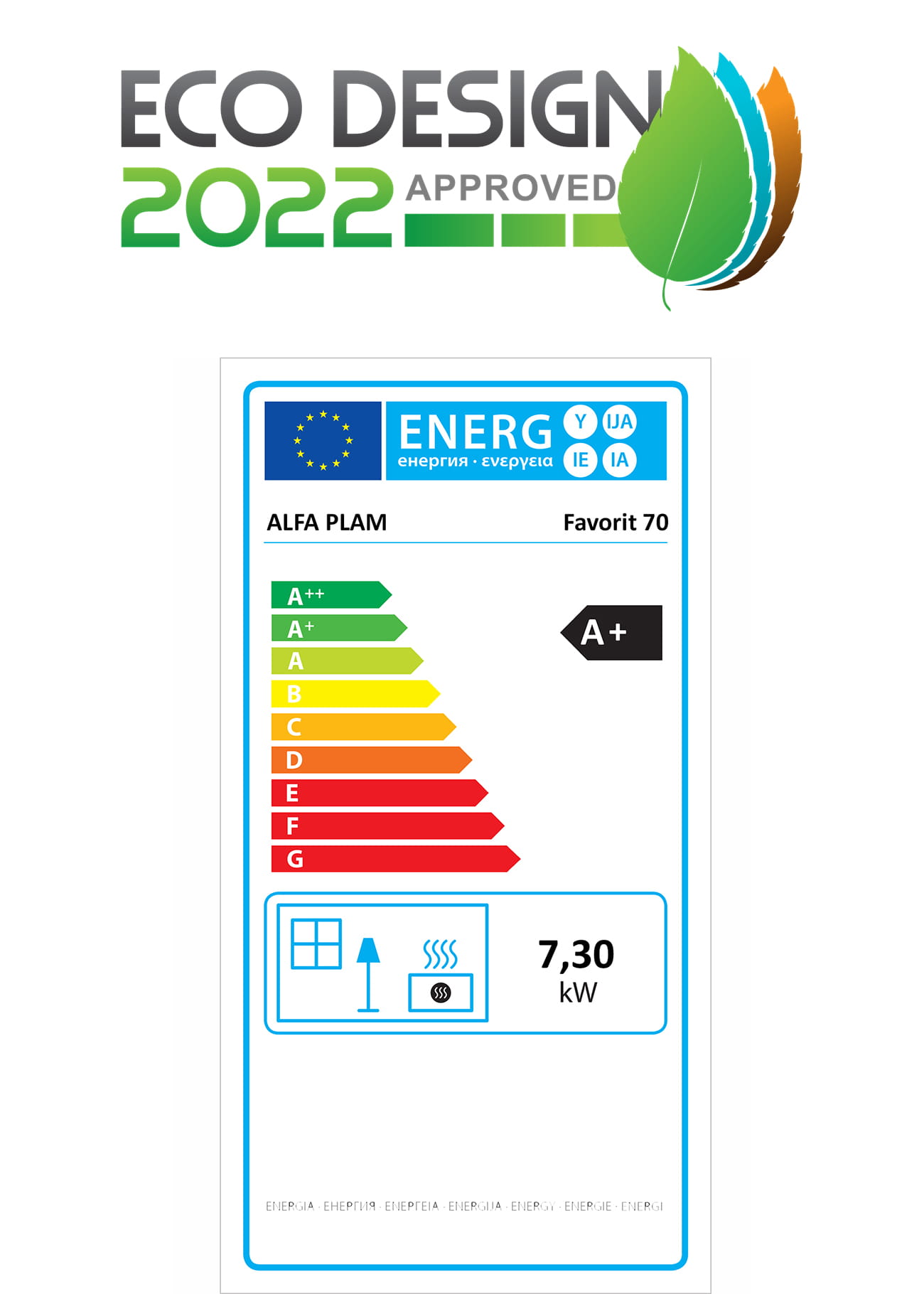 Houtfornuis met oven - ALFA 70 FAVORIT - 7,3 kW - wit