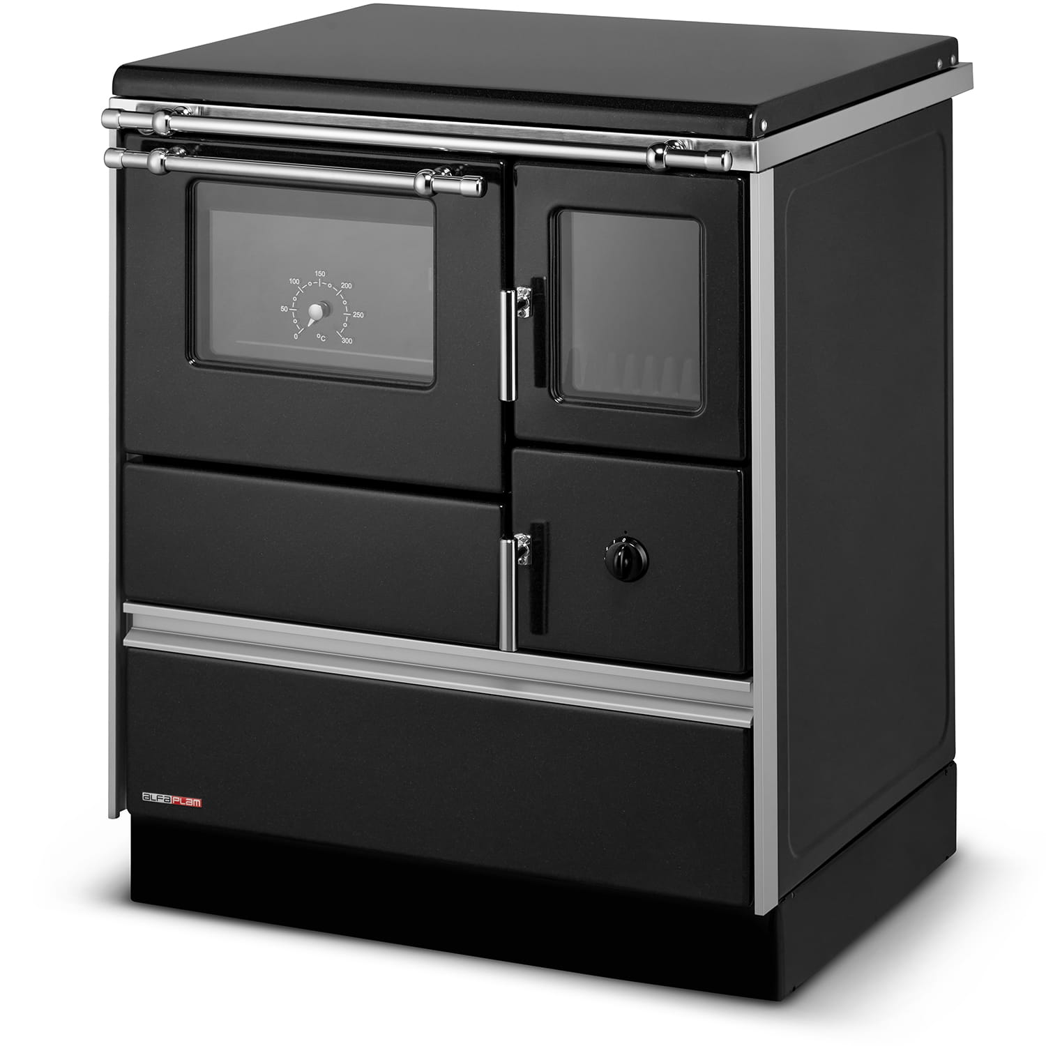 Houtfornuis met oven en kookplaat - DOMINANT 70 - 6,7kW - zwart