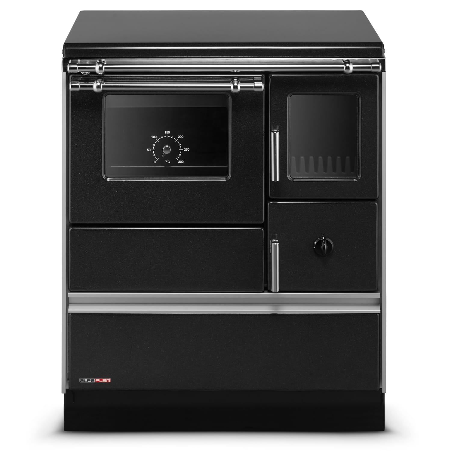 Houtfornuis met oven en kookplaat - DOMINANT 70 - 6,7kW - zwart