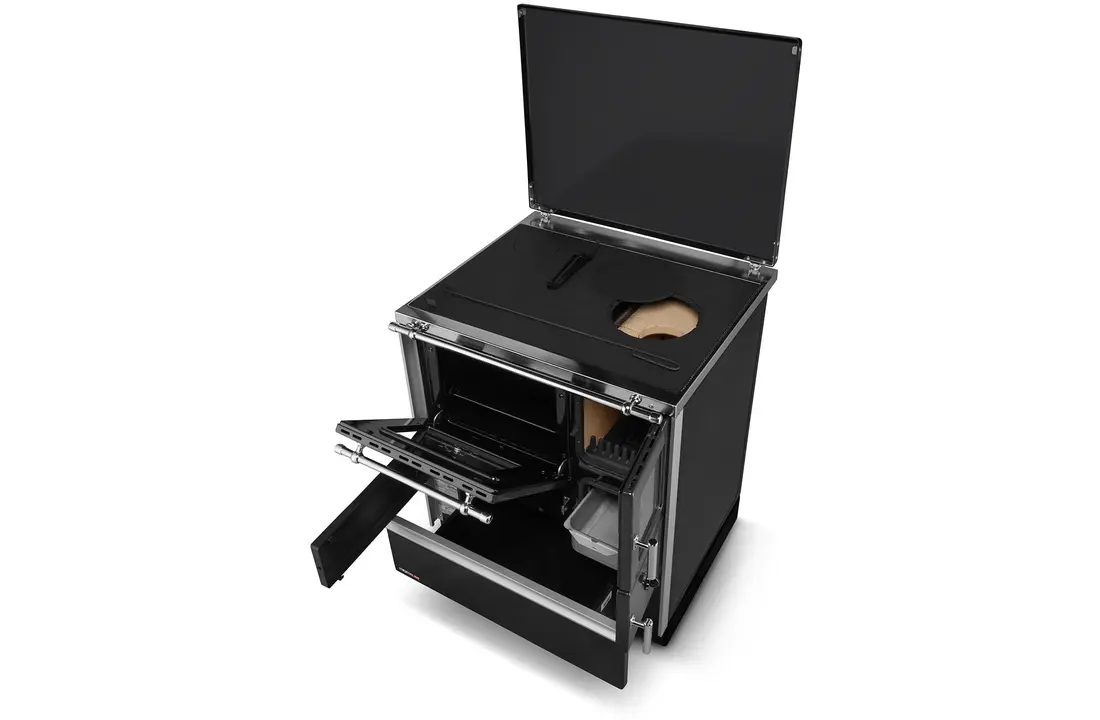 Houtfornuis met oven en kookplaat - DOMINANT 70 - 6,7kW - zwart