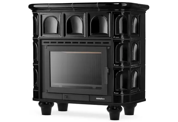 Tegelkachel - houtkachel - 13kW - keramisch - FLORENCE - zwart